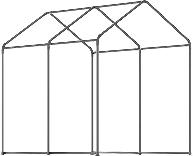 Outsunny 8' x 6' x 7.5' Walk-in Greenhouse, Outdoor Gardening Canopy with 6 Roll-up Windows, 2 Zippered Doors & Weather Cover, White