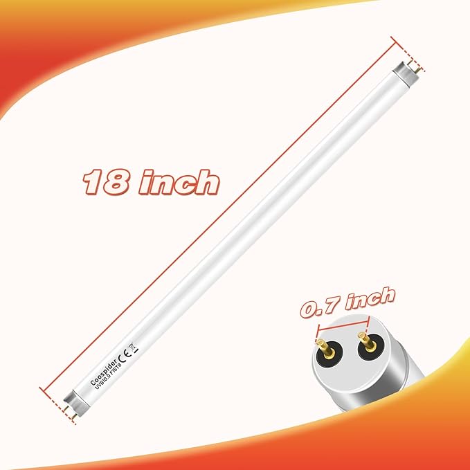 Hypool 2-Pack UVB Reptile Light 10.0 Bulb 15W 18inch T8 Fluorescent Desert Lamp UVA for Bearded Dragon Tortoise Reptile & Amphibian (15W 18inch 10.0 Bulb G13)