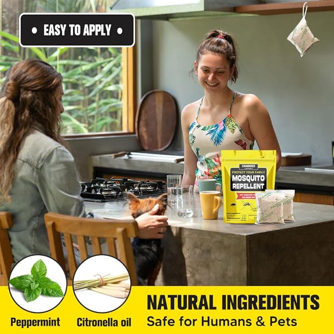 Mosquito Repellent Outdoor Patio, Mosquito Repellent Indoor, Natural Mosquito Repellents for Yard, Simply Hang Where There are Mosquitoes, Effective for 120 ft² and 90 days-8P
