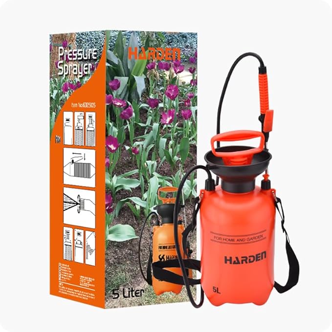 1 Gallon Pump Sprayer - Garden & Lawn Care for Weeds Stainless Steel Rod & Brass Nozzle - 1.3 Gallon Total Capacity