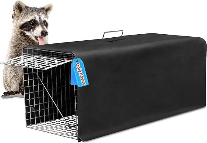 Live Animal Trap Cage Cover, Cat Trap for Stray Cats 32 Inch Folding Skunk Trap with Real Door for Raccoons, Opossums, Groundhogs, Skunks, Feral Cats, Squirrels (Only Cover)