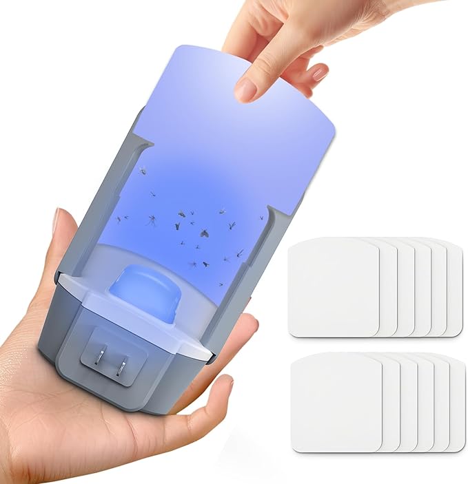 Flying Insect Trap Refills – 12 Sticky Glue Cards for Fruit Fly Trap, Gnat Trap, Mosquito & Bug Catcher Indoor