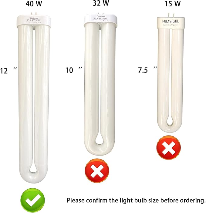 12 inch 40W BF150 Replacement Bulb Compatible Flowtron BK-40; BK-80D 80W,MC9000,Stinger b4040, FUL40T8/BL