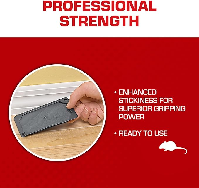 Tomcat Mouse Trap with Immediate Grip Glue for Mice, Cockroaches, Spiders, and Scorpions, Ready-To-Use, 4 Traps