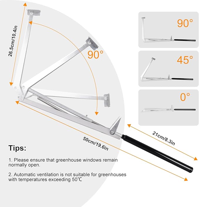 Auto Roof Vent Opener 2PCS Greenhouse Automatic Vent Window Opener Greenhouse Accessories Solar Heat Sensitive Auto Vent Kit Gardening Tools for Ventilation