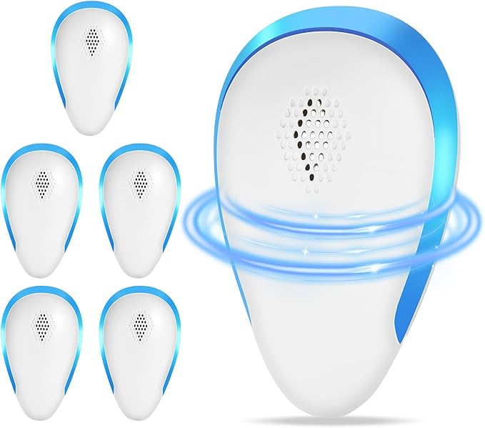 Ultrasonic Pest Repeller Mouse Traps Indoor for Home Mouse Repellent Ultrasonic Plug in Bat Deterrent Devices for Ants, Bed Bugs, Mosquitos, Flies, Spiders, Squirrel Bats Safe for Humans，6 Pack