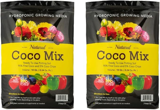 Potting Soil Mix 2-Pack - 10 Quarts Envelor Indoor Plants Soil for Outdoor Plants 0.34 Cubic Feet Potting Mix Hydrated Coco Coir Mix for Plants Ready to Use Natural Plant Top Soil
