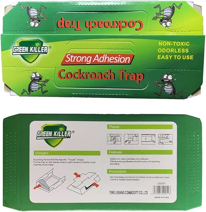 Cockroach Trap Roach Killer Indoor Home Non-Toxic Sticky Bug Glue Trap for Roach, Ants, Spiders, Bugs, Beetles, Crickets (10 Pack)