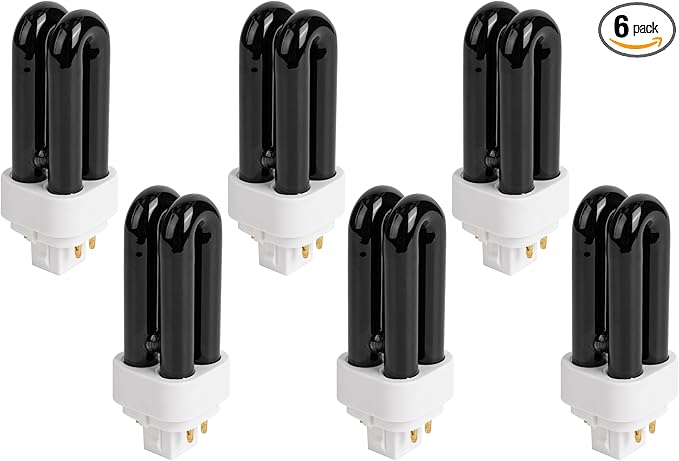 BlueStars 6-Pack 7W 41050 Replacement UV Light Bulbs for Indoor DynaTrap Models DT1050 DT1100 DT1210 DT1250 DT1260-4 Pin Base, 1/2 Acre, Premium Quality