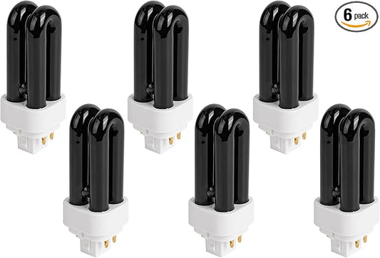 BlueStars 6-Pack 7W 41050 Replacement UV Light Bulbs for Indoor DynaTrap Models DT1050 DT1100 DT1210 DT1250 DT1260-4 Pin Base, 1/2 Acre, Premium Quality