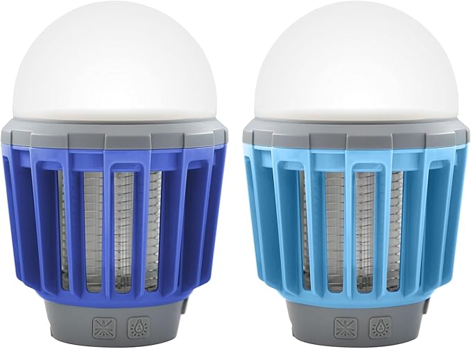 Wisely Bug Zapper Outdoor/Indoor Electric, USB-C Rechargeable Mosquito Killer Lantern Lamp, Portable Insect Electronic Zapper Indoor Trap, with LED Light 2PK