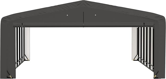 ShelterLogic ShelterTube Garage & Storage Shelter, 20' x 32' x 10' Heavy-Duty Steel Frame Wind and Snow-Load Rated Enclosure, Gray