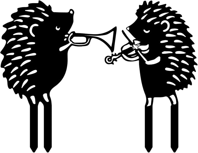 Metal Animals Outdoor Yard Decor,Funny Hedgehog Garden Stakes,Unique Lawn Ornaments Gift for Animal Lovers