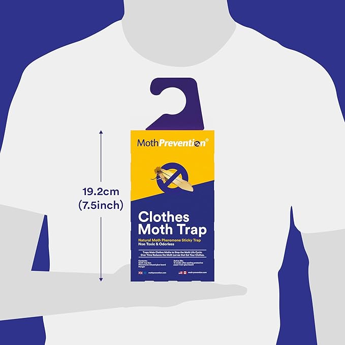 Powerful Moth Traps for Clothes & Closets | Refillable 3-Pack | Odor-Free & Natural | Moth Pheromone Traps for House & Clothing