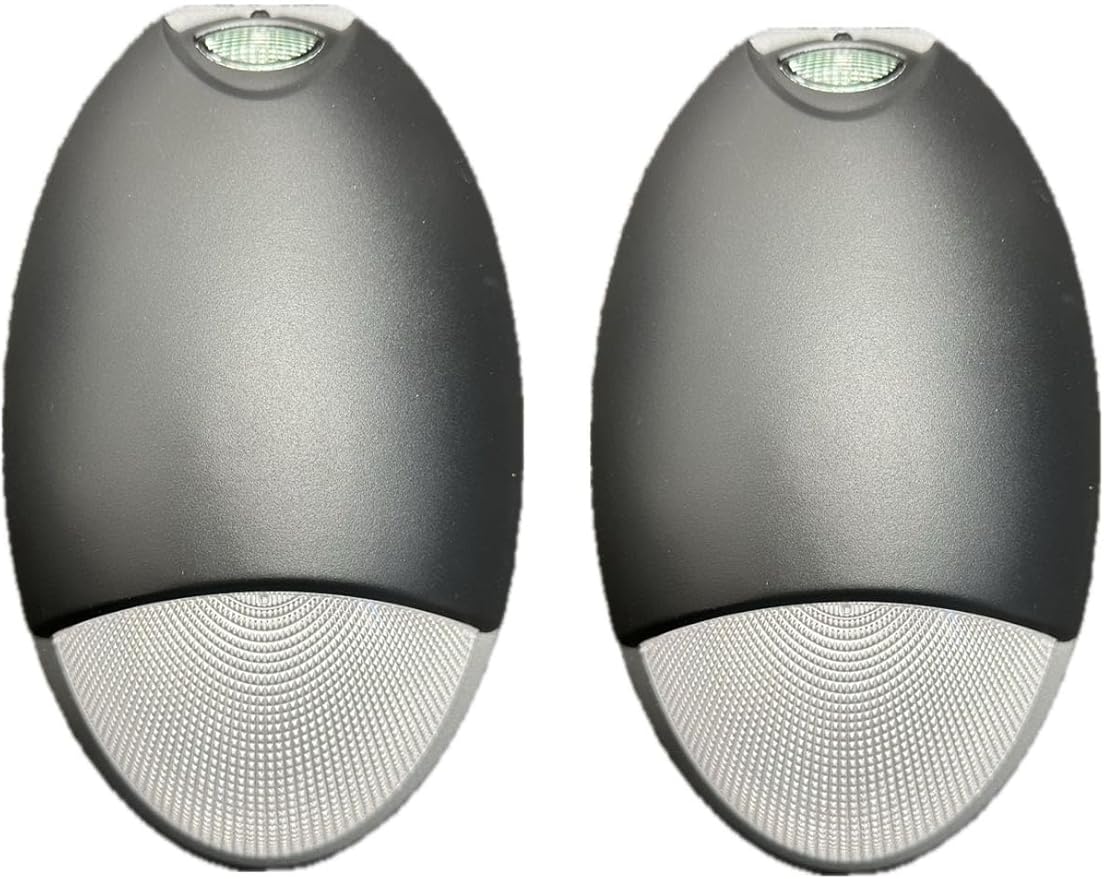 Mini Wall Pack Emergency Lights, LED Emergency Lights with Battery Backup, 12W Outdoor Emergency Light with 90mins Power, Photocell Sensor, IP65, Wet Resistant, 2 Pack, Black