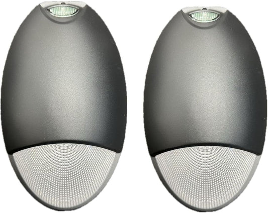 Mini Wall Pack Emergency Lights, LED Emergency Lights with Battery Backup, 12W Outdoor Emergency Light with 90mins Power, Photocell Sensor, IP65, Wet Resistant, 2 Pack, Black