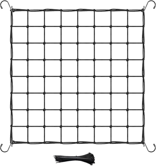 Trellis Net for Grow Tent, 4X4FT Elastic Trellis Netting with 4 Hooks, Heavy-Duty Trellis Netting Support for Indoor Plants, Gardening