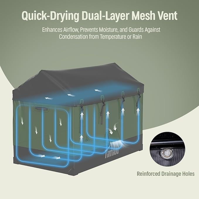 XXL 310 Gallon Extra Large Deck Box, Waterproof Outdoor Storage Box with Taller Side Panels for Patio Furniture Cushions, Pools and Garden Tools Green & Black