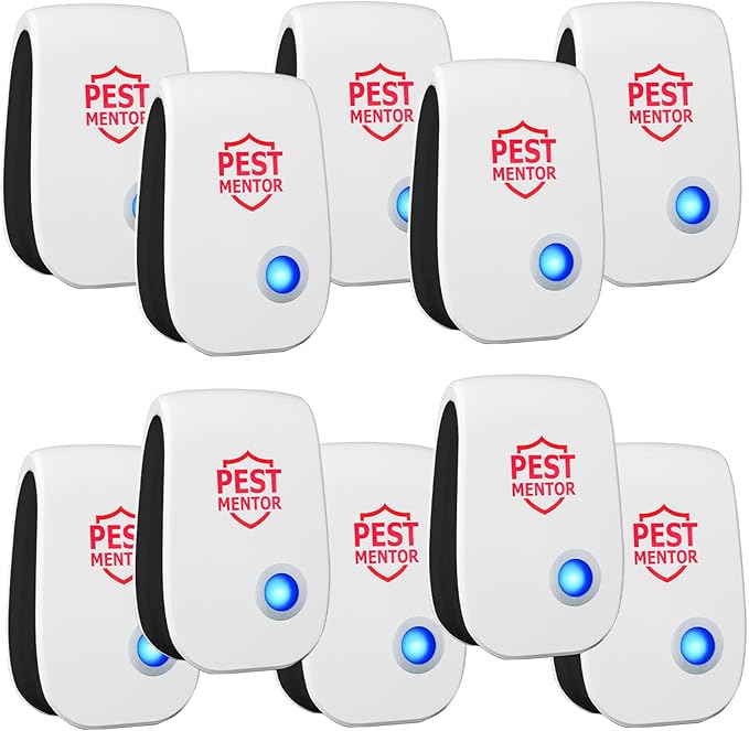 Pest Control Repeller 10 Packs Ultrasonic Mouse Rodent Rat Spider Roach Repellent Indoor Ultrasonic Pest Insect Bug Repeller, Pest Control Device for Home Mice Repellent Indoor, Insect Repellent