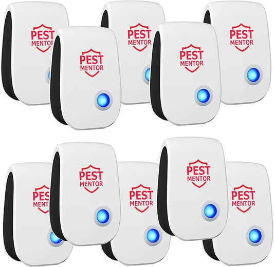 Pest Control Repeller 10 Packs Ultrasonic Mouse Rodent Rat Spider Roach Repellent Indoor Ultrasonic Pest Insect Bug Repeller, Pest Control Device for Home Mice Repellent Indoor, Insect Repellent