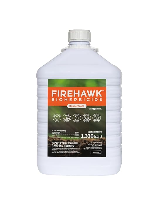 FireHawk™ Bioherbicide Concentrate 1.33 Gal | Fast‑Acting Alternative Weed Killer | Soil‑Friendly Formula | Makes Up to 28 gal for Broad‑Spectrum Control
