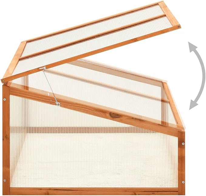 Greenhouse 39.4x25.6 x15.7 Firwood,Wood Cold Frame Greenhouse,Garden Portable Mini Greenhouse Cabinet, Raised Flower Planter Shelf Protection for Outdoor Indoor Use