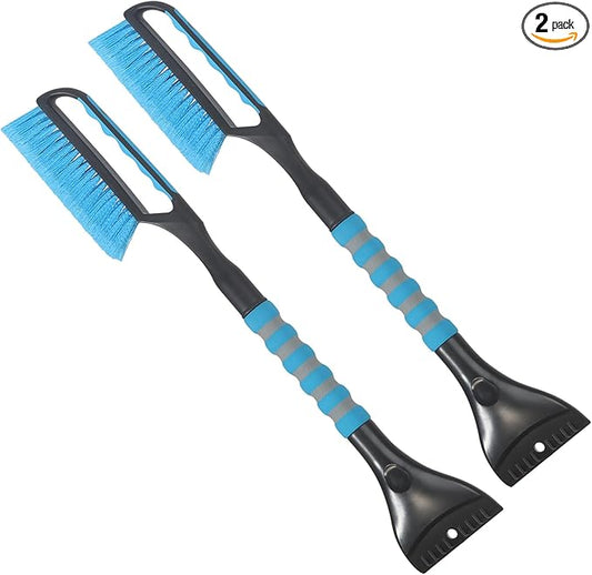 Snow Brush and Ice Scraper for Car Windshield,26.4" Window Scraper Deicer for Car SUV and Truck,Ice Scrapers and Brushes 2 in 1,Winter Car Automotive Exterior Accessories(2Pack Blue)