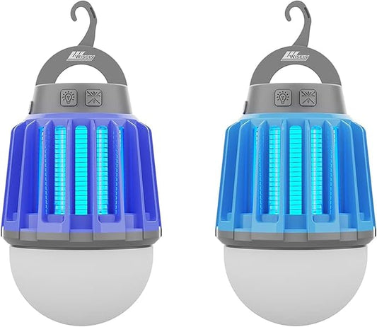 Wisely Bug Zapper Outdoor/Indoor Electric, USB-C Rechargeable Mosquito Killer Lantern Lamp, Portable Insect Electronic Zapper Indoor Trap, with LED Light 2PK