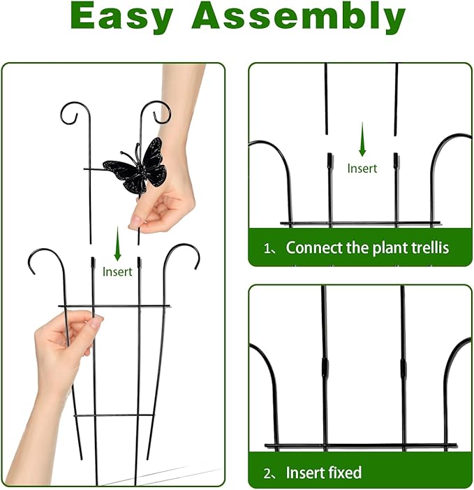 23 Inch Plant Trellis for Climbing Plants Indoor, Sturdy Metal Houseplant Trellis for Potted Plants, Rust-Resistant Plant Support for Monstera Pothos Ivy, Outdoor Garden Trellis 4 Pack