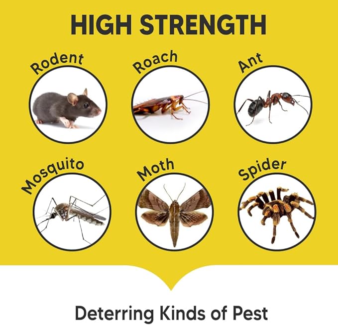 Pest Control, Mice Repellent Indoor, Rat Repellent, Mouse Repellent Outdoor, Long-Lasting Rodent Repellent Indoor, Repel Mice, Mouse, Rats, Ants, Roaches, Spiders, Moths & Other Pests-8P
