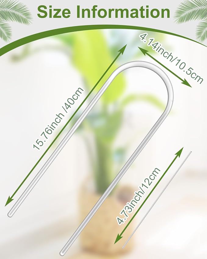 3 Pack Larger Acrylic U-Shaped Hoya Trellis, 16 Inch Indoor Climbing Plant Trellis for Plants Support with 15 Ties, Small Garden Trellis Houseplant Accessory for Potted Ivy Outdoor