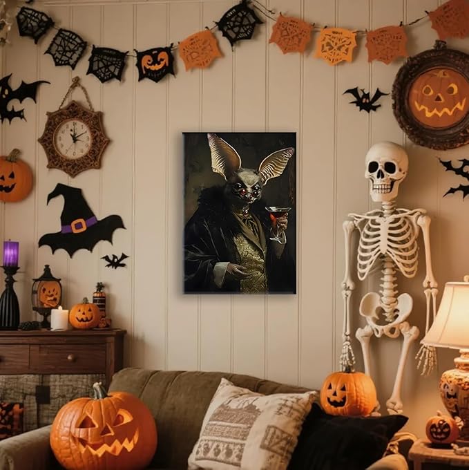 Gothic Bats Decor Wall Art Halloween Decorations Vintage Decor for Dark Academia Aesthetic Room and Gothic Home Decor