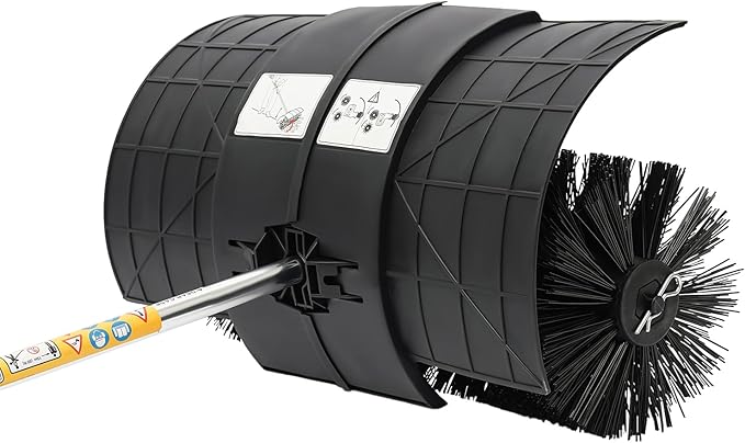 Gas Power Sweeper,31CC 1.4HP 4 Stroke Power Broom Sweeper Handheld Walk Behind Cleaning Driveway,Gas Powered Lawn Sweeper Snow Brush Sweeper for Park Lawn Sidewalk Outdoor