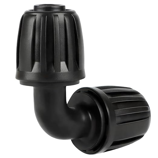 Drip Irrigation Elbow Fittings, 12 Pieces 1/2'' Dripline Locked Barbed Elbow Connectors for 1/2 Inch Irrigation Tubing (1/2" ID x 0.640" OD) 90 Degree Corner for Garden Sprinkler Systems