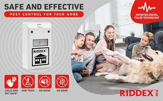 RIDDEX Plus Insect Repellent | Plug in, Mouse Deterrent - Pest Control for Defense Against Rats, Mice, Roaches, Bugs and Insects | Control Pests with No Toxins | White 2-Pack