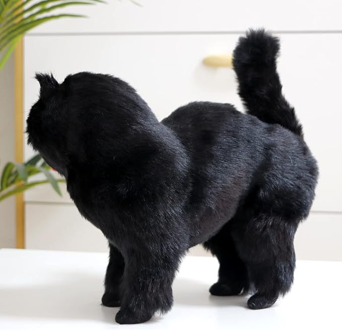 Spooky Black Cat Statue - Realistic Halloween Cat Decor, Witch’s Familiar Prop for Haunted House, Gothic Party, Scary Prank