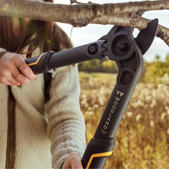 Woodland Tools Duralight Compact Lopper, 16 Inch Anvil Branch Cutter with Gear Assist and Glass-Filled Nylon Handles, Lightweight Tree Pruner for Dry Branches, Tight Spaces, and Everyday Yard Work