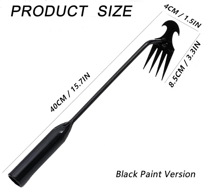 Weed Pulling Tool Garden Uprooting Weeding Tool, Weed Puller Tool, 2025 New Portable Garden Weeding Tool, 15.7in Weeder Tool, 4 Teeth Weeding Artifact Uprooting Weeding Tool Black