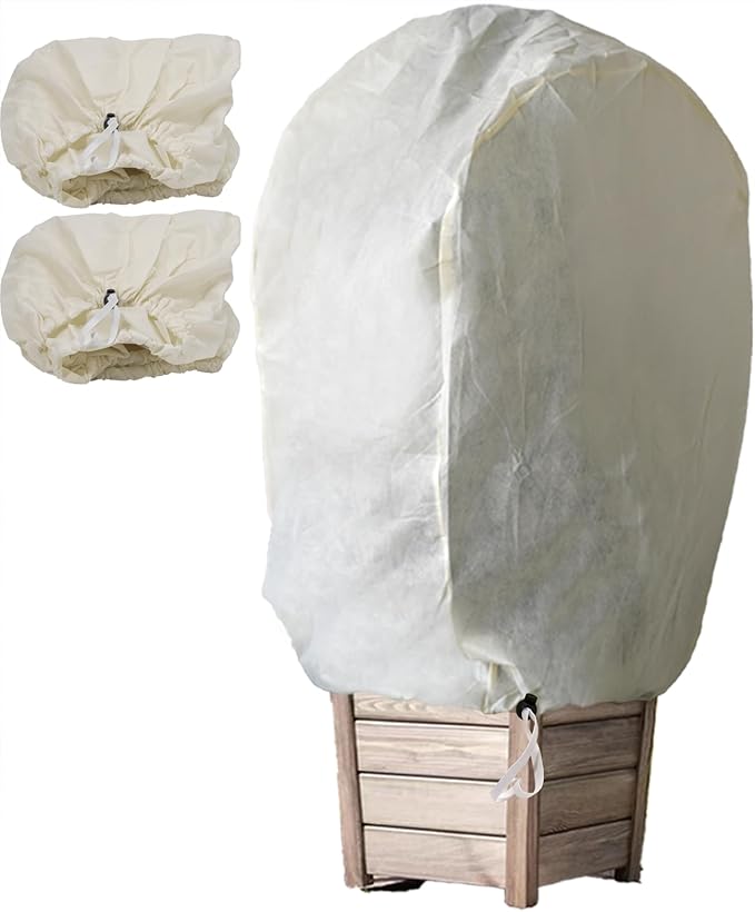 Plant Protection Cover, Winter Frost Protection Cover with Zip Pull and Latch, 19.7 x 19.7 x 31.5 cm - 2 pcs. for Plants and Rectangular Planting Box Protection Cover