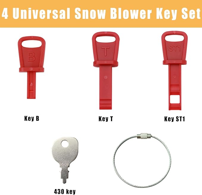Universal Snow Blower Key Set 490-241-0008 Compatible with MD Craftsan Tecuseh Troy-BLT TRO Pouln Snowthrower 4Pcs