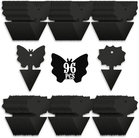 USKICH Sticky Traps Gnat Killer Fruit Fly Traps Non-Toxic and Odorless Fungus Gnat Traps Insect Traps Black Sticky Trap for Indoor and Outdoor Plants（96Pcs Black）