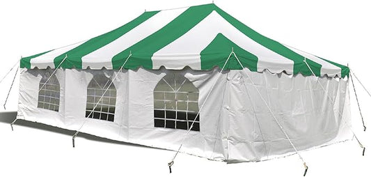 Party Tents Direct 20'x 30' Weekender Canopy Pole Tent with Sidewalls - Easy Up Canopy Tent with 120 Person Capacity - Outdoor Canopies for Parties, Weddings, and Events (Green/White)