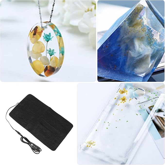 EXCEART 1pc USB Epoxy Heat Pad Efficient Curing Mat with Three-Speed Temperature Control Design for Quick DIY Heating for Epoxy Curing and Bubble Reduction