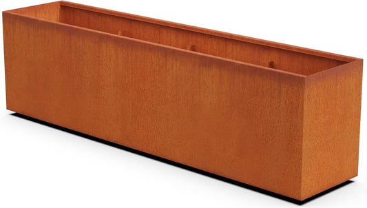 Large Rectangular Planters for Outdoor Plants – 84 Inch Corten Steel Planter, Extra Large Outdoor Planter Box for Modern Patio & Landscape, Metal Raised Garden Bed