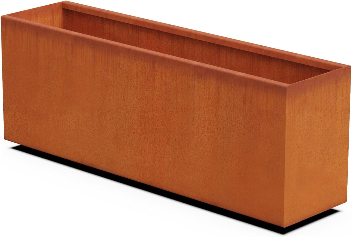 Large Rectangular Planters for Outdoor Plants - 48x12x18 Inch Corten Steel Planter | Heavy Duty Metal Planter Box for Modern Patio & Landscape Design, Arrives Fully Assembled