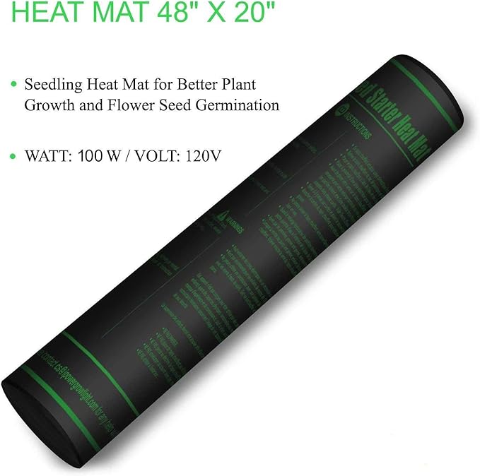 iPower 48" x 20" Waterproof Durable Seedling Heat Mat Warm Hydroponic Plant for Indoor Gardening Germination Starting, 2 Pack