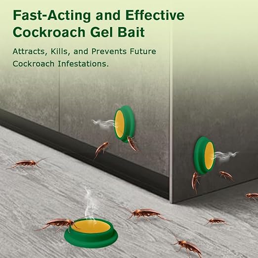 36 Pack Cockroach Gel Bait, Highly Effective Roach Killer Indoor Infestation Solution, Fast Acting Cockroach Killer Indoor Home Kitchen Use, Easy to Apply & No Mess Roach Bait, Long-Lasting