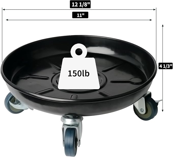 Heavy-Duty Plant Caddy with Wheels 12 Inch, 360° Lockable Caster,Outdoor Rolling Plant Dolly That is Not Easily Rusted, Indoor Metal Plant Cart with Rollers, Plant Pot Trolley, Black 3Pack