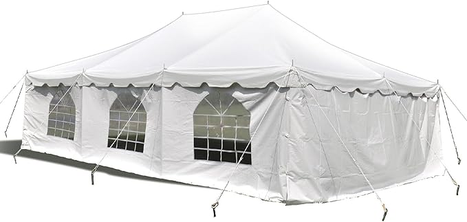 Party Tents Direct 20' x 30' Weekender Canopy Tent with Sidewalls, Easy Up Party Tent for Backyard, Outdoor Tents for Parties, Weddings, Graduations, Banquets, Events, Heavy Duty, PVC White Top