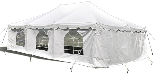 Party Tents Direct 20' x 30' Weekender Canopy Tent with Sidewalls, Easy Up Party Tent for Backyard, Outdoor Tents for Parties, Weddings, Graduations, Banquets, Events, Heavy Duty, PVC White Top